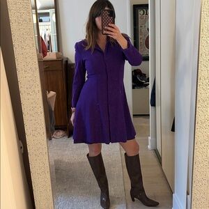 Vintage Trio New York Purple Button-Front Dress